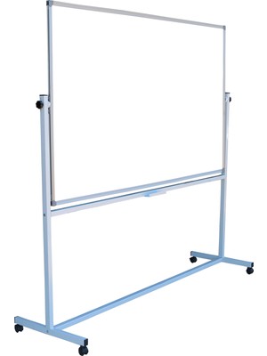ABC Mobil Tekerlekli Çift Taraflı Yazı Tahtası 120x140 cm Alüminyum Çerçeve ile