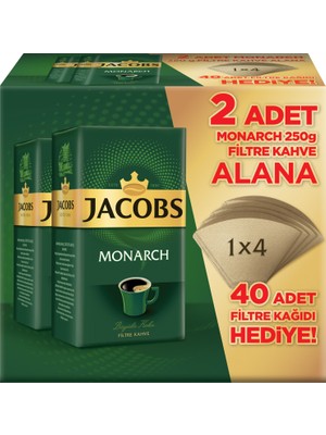 Jacobs 250 gr X 2 Filtre Kahve + 40 Adet Filtre Kağıdı Hediyeli,