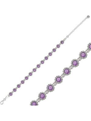 Gumush ​Gümüş Yuvarlak Su Yolu Bayan Bileklik