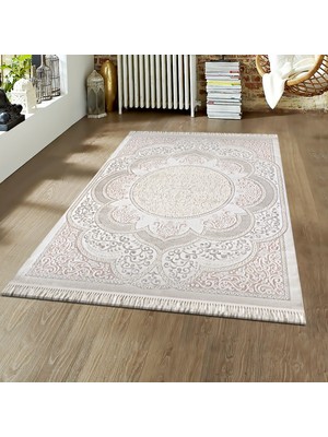 Tiffany Halı Fantasia Klasik Desen Pembe Renk Halı T3077AP 150x230 cm
