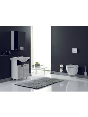 Piramit Seramik 65 cm Etejerli Lavabo