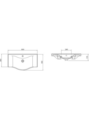 Piramit Seramik 80 cm Etejerli Lavabo