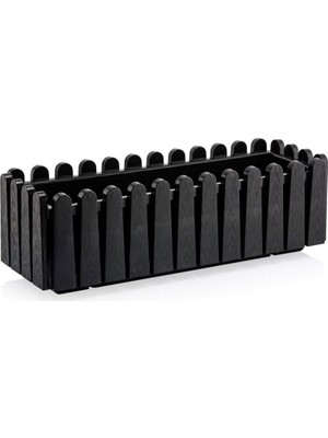 Drc Bahçe Balkon Çit Saksı Siyah