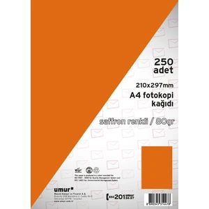 Fotokopi Kağıdı A4 80Gr Renkli Saffron 240