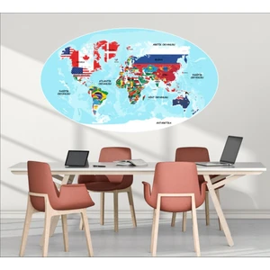 Bayraklı Dünya Haritası Çocuk Odası Sticker