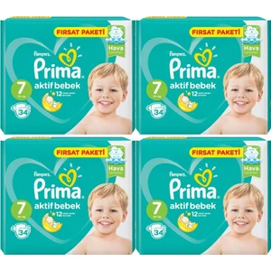 Fırsat Paketi 7 Numara 15+ kg 34 X 4=136 Adet Bebek Bezi