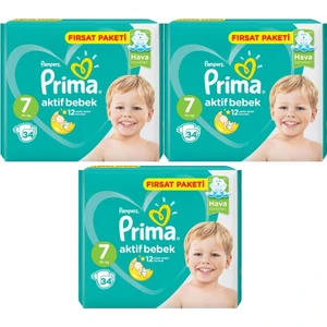 Fırsat Paketi 7 Numara 15+ kg  34 X 3=102 Adet Bebek Bezi