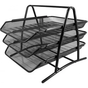 Perfore Evrak Rafı Metal 3 Katlı Siyah 460G Ofis Düzenleyici 3 Parça