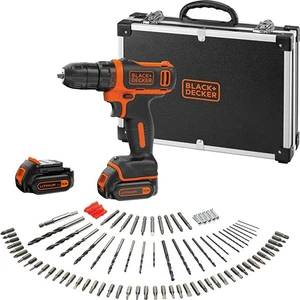 Black & Decker BDCDD12BAFC-QW 10.8V 1.5Ah Li-Ion Şarjlı Matkap Vidalama,Taşıma Çantası,100 Parça Aks. Seti