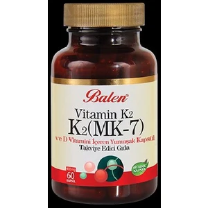 Vitamin K2 K2 Mk 7 Ve D Vitamini İçeren Yumuşak Kapsül Takviye Edici Gıda 450 Mg 100 Kapsül