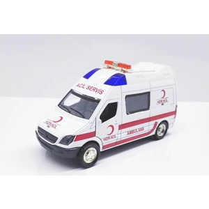 Can Oyuncak Pilli Işıklı Sesli 1:32 Metal Çek Bırak Ambulans