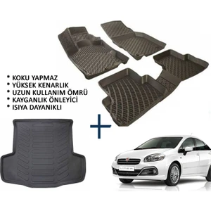 Fiat Linea Sedan 3D Havuzlu Oto Paspas Ve 3D Bagaj Havuzu (2006 Ve Üzeri)