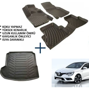 Renault Megane 4 Sedan 3D Oto Paspas Ve 3D Bagaj Havuzu (2012 Ve Üzeri)