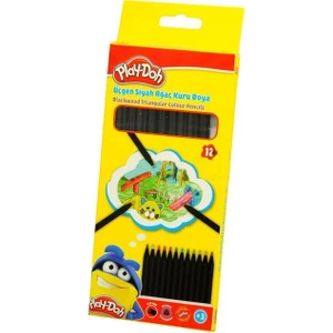 Playdoh Play-Ku025 Kuru Boya Kalemi 12 Renk Mtlk. Siyah Lata Üçgen
