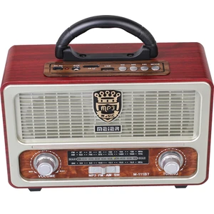 Meirer M 111 Bt Usb Sd Nostaljik Görünümlü Bluetoothlu Fm Am Sw Radyo