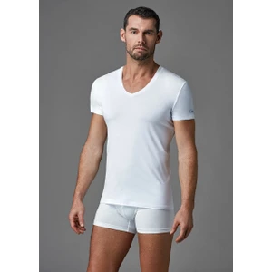 Erkek Compact V Yaka T-Shirt Beyaz