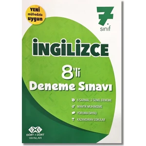 4 x 4 7. Sınıf İngilizce 8'li Deneme Sınavı