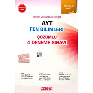 Esen Yayınları AYT Çözümlü 4 Deneme Fen Bilimleri Kırmızı Seri