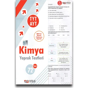 Nitelik Yayınları TYT - AYT Kimya Yaprak Test
