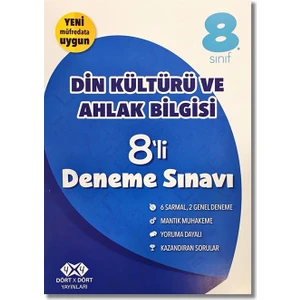 4 x 4 8. Sınıf Din Kültürü ve Ahlak Bilgisi 8'li Deneme Sınavı