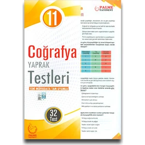 Palme Yayıncılık 11. Sınıf Coğrafya Yaprak Test
