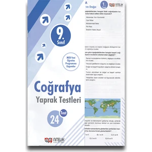 Nitelik Yayınları 9. Sınıf Coğrafya Çek Kopart Yaprak Test