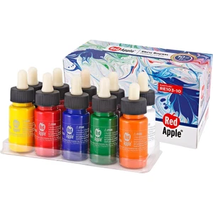 Red Apple  10 Renk Ebru Boyası 10X25 Ml. Re103-10