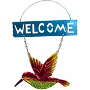 Balkon ve Bahçe Hoşgeldiniz Tabelası Kuşlu,mavi