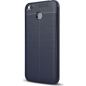 Case Street Xiaomi Red Mi 4x Kılıf Niss Silikon Deri Görünümlü Lacivert