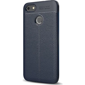 Case Street Huawei P9 Lite Mini Kılıf Niss Silikon Deri Görünümlü Arka Koruma Lacivert