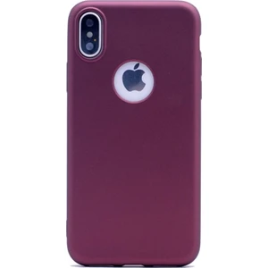 Case Street Apple iPhone X Kılıf Premier Silikon Kılıf Mat Kılıf Mürdüm
