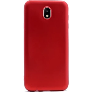 Case Street Samsung Galaxy J7 Pro Kılıf Premier Silikon Kılıf+Nano Glass Koruyucu Kırmızı