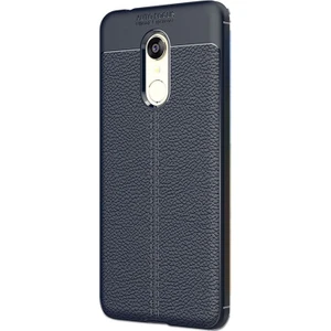 Case Street Xiaomi RedMi 5 Plus Kılıf Niss Silikon Deri Görünümlü Lacivert