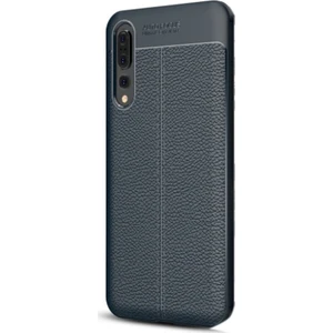 Case Street Huawei P20 Pro Kılıf Niss Silikon Deri Görünümlü Arka Kapak Lacivert