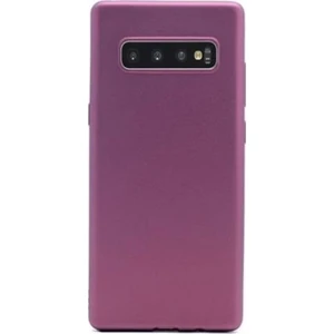 Case Street Samsung Galaxy S10 Kılıf Premier Silikon Esnek Koruma+Nano Glass Mürdüm