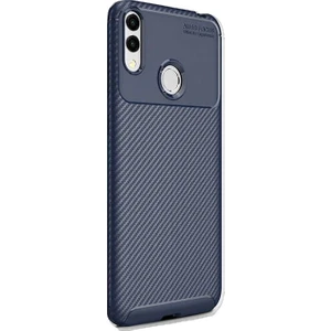 Huawei Honor 8c Kılıf Negro Karbon Dizayn Silikon Lacivert