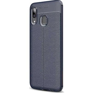 Case Street Huawei Honor 8c Kılıf Niss Silikon Deri Görünümlü+Nano Glass Lacivert