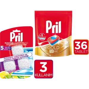 Gold Tablet 36 Doypack - Pril Makine Temizleyici 3 Yıkama