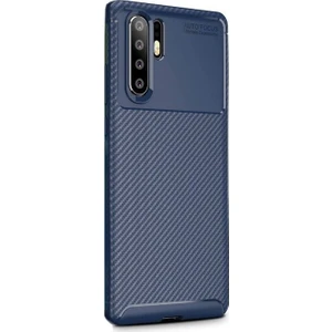 Huawei P30 Pro Kılıf Negro Karbon Dizayn Silikon Lacivert