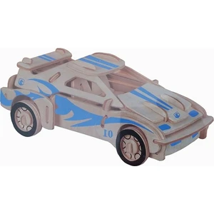 3D Ahşap Maket F20 Mavi Araba
