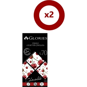 Glories Visne %70 Bitter Çikolata 100 gr 2'li Set