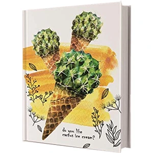 Cactus Ice Cream Sert Kapak Not Defter Çizgili
