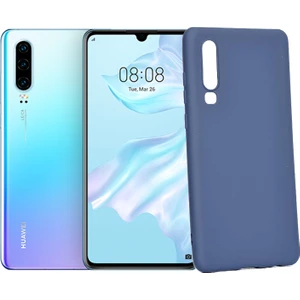 Case 4U Huawei P30 Kılıf Klasik Mat Renkli Yumuşak Premier Silikon Lacivert