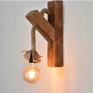 Ahşap Sepeti Ahşap Duvar Aplik Edison Aydınlatma