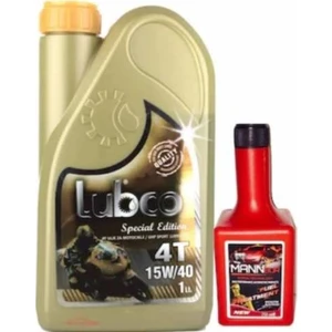 Lubco 4T 15W-40 1 Litre 4 Zamanlı Motosiklet Yağı +Mannbor Nano 250Ml Benzin Katkısı