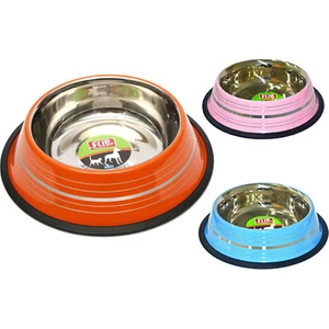 8 Oz. KE-3201PS  Flip Renkli Şeritli Mama Kabı