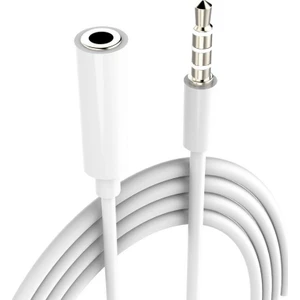 3.5 mm Aux, Kulaklık Uzatma Kablosu 1 mt Beyaz - Model No : MH023
