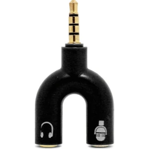 Cep Telefonu Tablet Notebook Için 3.5 mm Çift Çıkış Kulaklık ve Mikrofon Adaptörü - Model : AL2311