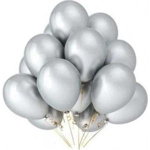 Atom Balon Atom 12 İnç Metalik Silver Gümüş Balon - 100 Adet