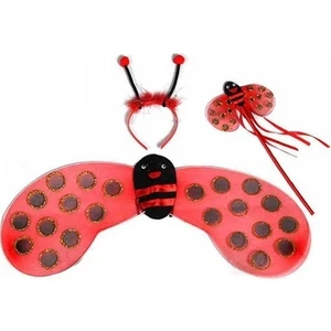 Kırmızı Siyah Benekli Uğur Böceği Kanat Set